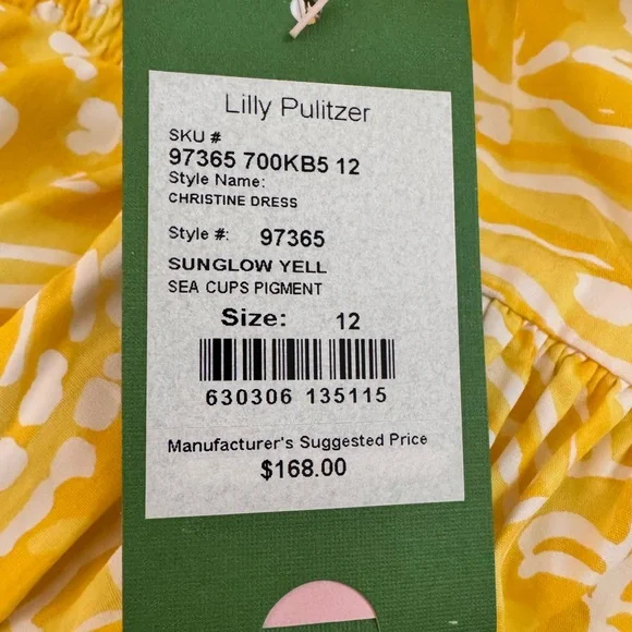 ๐ผ NEW Lilly Pulitzer Christine Yellow Sunglow Fit & Flare Sun Dress, Size 12 ๐ผ - Picture 5 of 8